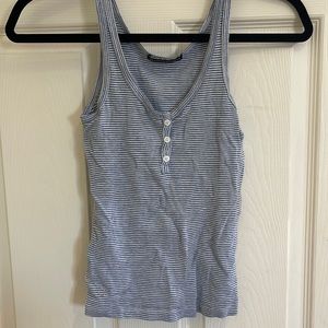 Brandy Melville blue and white tank